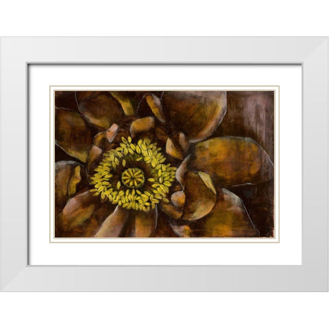 Floral Illusion I White Modern Wood Framed Art Print with Double Matting by Goldberger, Jennifer