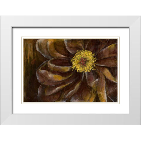 Floral Illusion II White Modern Wood Framed Art Print with Double Matting by Goldberger, Jennifer