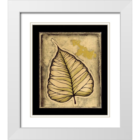 Leaf Panel I White Modern Wood Framed Art Print with Double Matting by Vision Studio