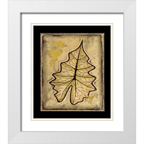 Leaf Panel II White Modern Wood Framed Art Print with Double Matting by Vision Studio