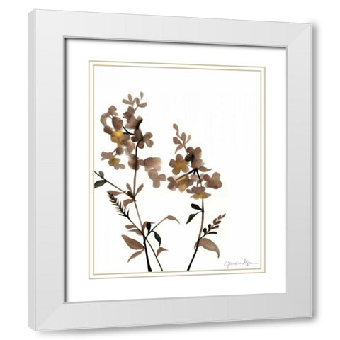 Watermark Wildflowers IV White Modern Wood Framed Art Print with Double Matting by Goldberger, Jennifer