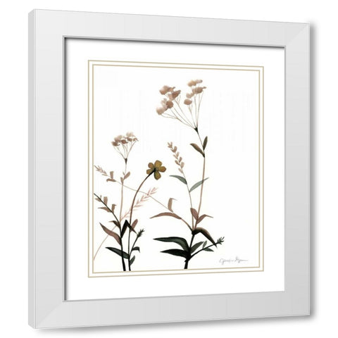 Watermark Wildflowers VII White Modern Wood Framed Art Print with Double Matting by Goldberger, Jennifer