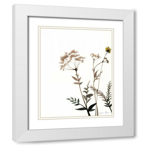 Watermark Wildflowers IX White Modern Wood Framed Art Print with Double Matting by Goldberger, Jennifer