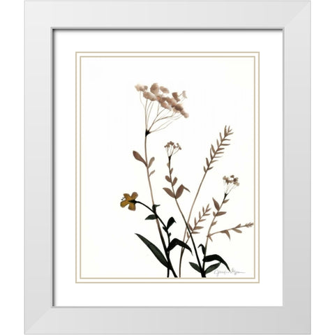 Watermark Wildflowers X White Modern Wood Framed Art Print with Double Matting by Goldberger, Jennifer