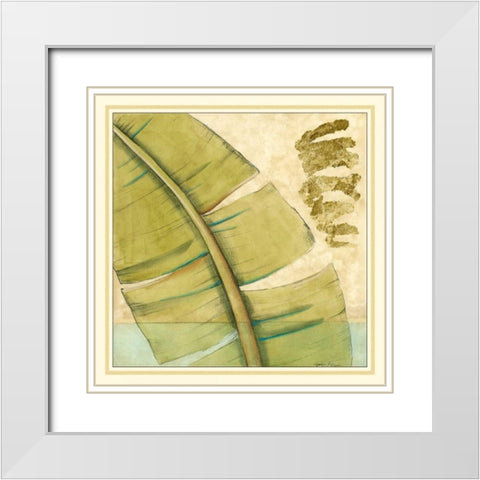 Peacock Palm III White Modern Wood Framed Art Print with Double Matting by Goldberger, Jennifer