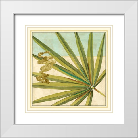 Peacock Palm V White Modern Wood Framed Art Print with Double Matting by Goldberger, Jennifer