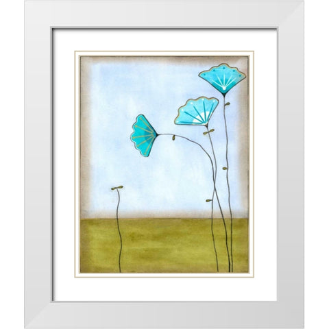 Minnas Garden II White Modern Wood Framed Art Print with Double Matting by Vess, June Erica