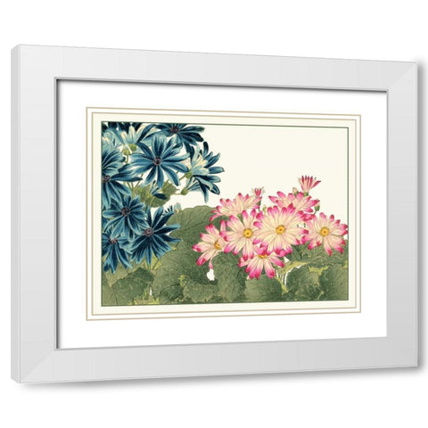 Japanese Flower Garden IV White Modern Wood Framed Art Print with Double Matting by Konan, Tanigami