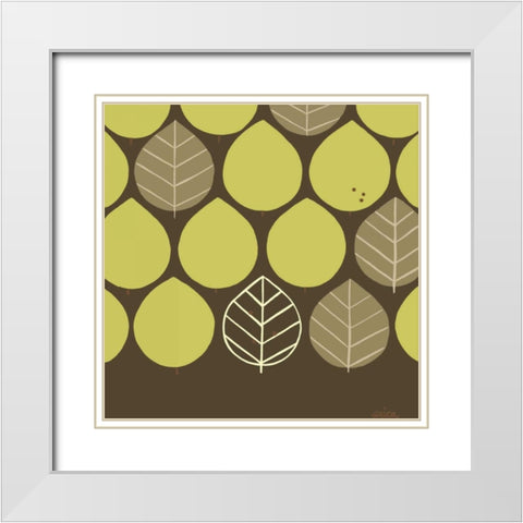 Forest Motif I White Modern Wood Framed Art Print with Double Matting by Vess, June Erica