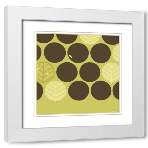 Forest Motif II White Modern Wood Framed Art Print with Double Matting by Vess, June Erica