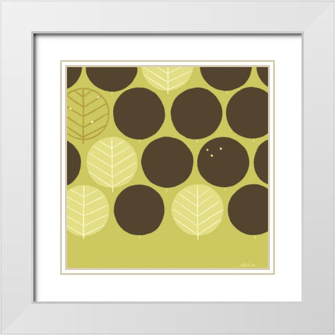 Forest Motif III White Modern Wood Framed Art Print with Double Matting by Vess, June Erica