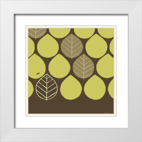 Forest Motif IV White Modern Wood Framed Art Print with Double Matting by Vess, June Erica
