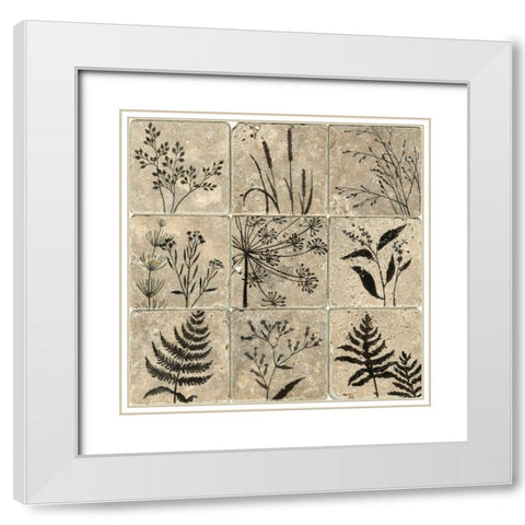 Stone Tile Silhouette II White Modern Wood Framed Art Print with Double Matting by Meagher, Megan