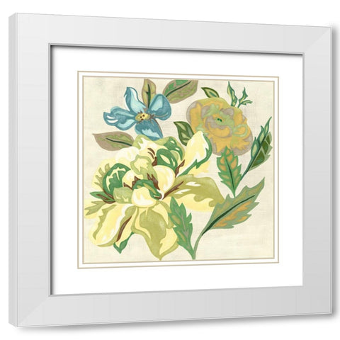 Modern Chintz I White Modern Wood Framed Art Print with Double Matting by Zarris, Chariklia