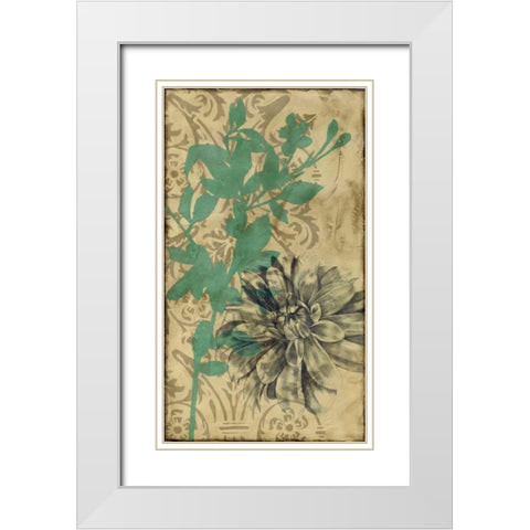 Tandem Blooms I White Modern Wood Framed Art Print with Double Matting by Goldberger, Jennifer