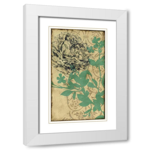 Tandem Blooms II White Modern Wood Framed Art Print with Double Matting by Goldberger, Jennifer