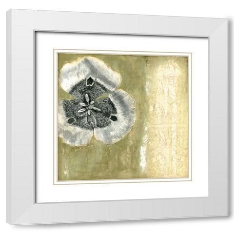 Celadon in Bloom II White Modern Wood Framed Art Print with Double Matting by Goldberger, Jennifer