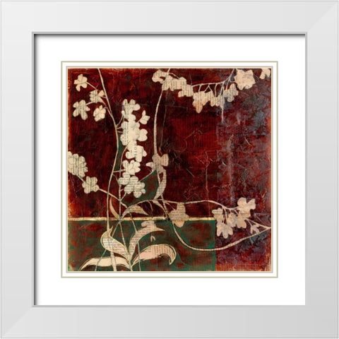 Garden Whimsy II White Modern Wood Framed Art Print with Double Matting by Goldberger, Jennifer