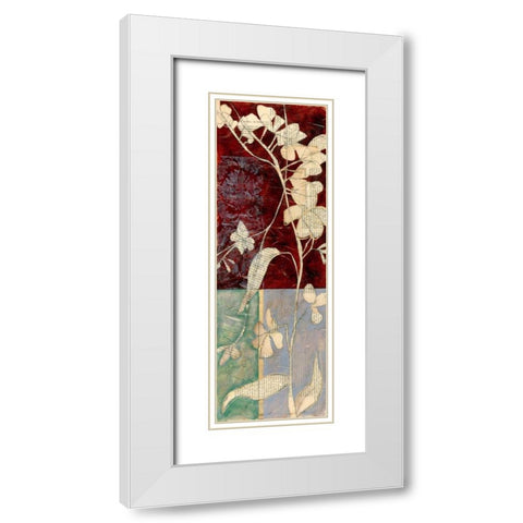 Garden Whimsy V White Modern Wood Framed Art Print with Double Matting by Goldberger, Jennifer