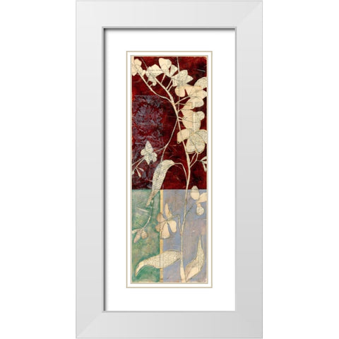 Garden Whimsy V White Modern Wood Framed Art Print with Double Matting by Goldberger, Jennifer