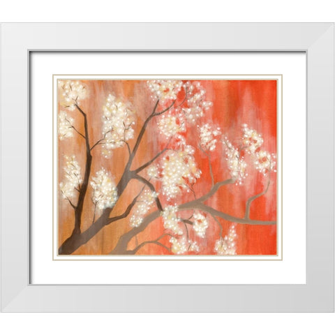 Mandarin Mist I White Modern Wood Framed Art Print with Double Matting by Lam, Vanna