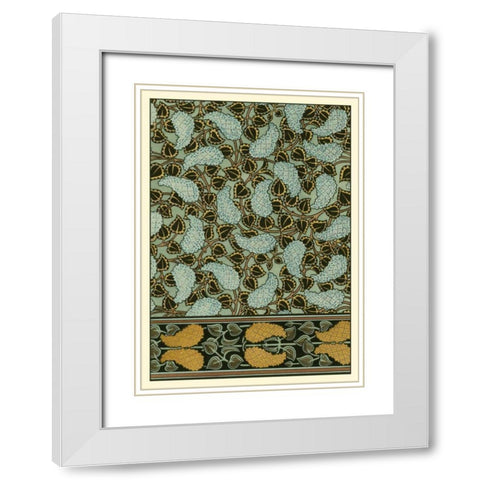 Garden Tapestry I White Modern Wood Framed Art Print with Double Matting by Grasset