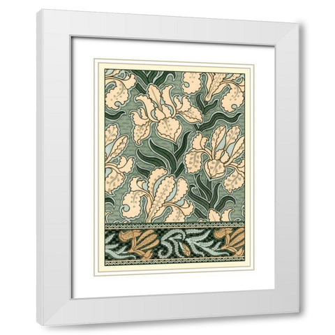 Garden Tapestry II White Modern Wood Framed Art Print with Double Matting by Grasset