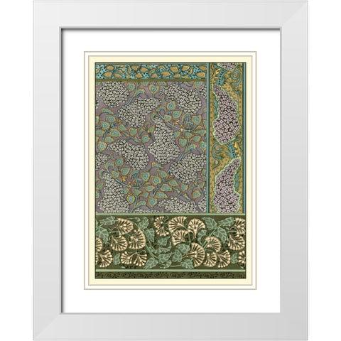 Garden Tapestry III White Modern Wood Framed Art Print with Double Matting by Grasset