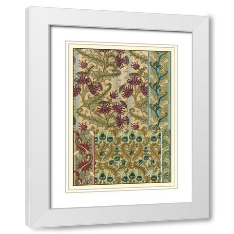 Garden Tapestry IV White Modern Wood Framed Art Print with Double Matting by Grasset