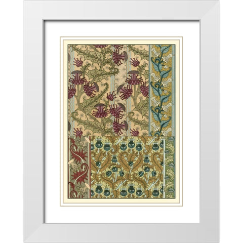 Garden Tapestry IV White Modern Wood Framed Art Print with Double Matting by Grasset