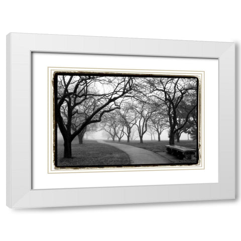 Foggy Morning Walk White Modern Wood Framed Art Print with Double Matting by DeNardo, Laura