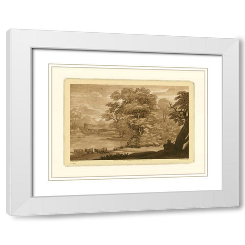 Pastoral Landscape II White Modern Wood Framed Art Print with Double Matting by Lorraine, Claude