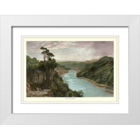 Olde River White Modern Wood Framed Art Print with Double Matting by Johnson