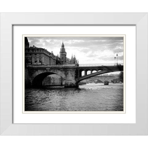 Custom Le Pont at Notre Dame (RM) White Modern Wood Framed Art Print with Double Matting by Sheffield, Jennings
