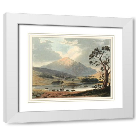 Picturesque English Lake II White Modern Wood Framed Art Print with Double Matting by Fielding, T.H.