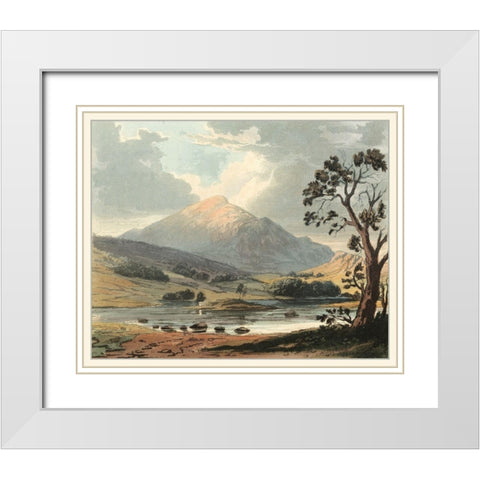 Picturesque English Lake II White Modern Wood Framed Art Print with Double Matting by Fielding, T.H.
