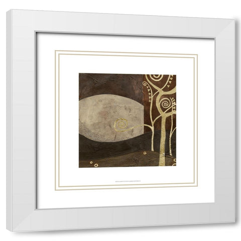 Sylvan Spirals IV White Modern Wood Framed Art Print with Double Matting by Vess, June Erica