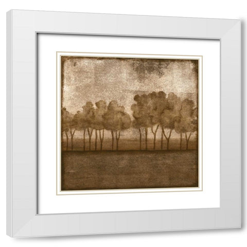 Trees at Dusk I White Modern Wood Framed Art Print with Double Matting by Slocum, Nancy
