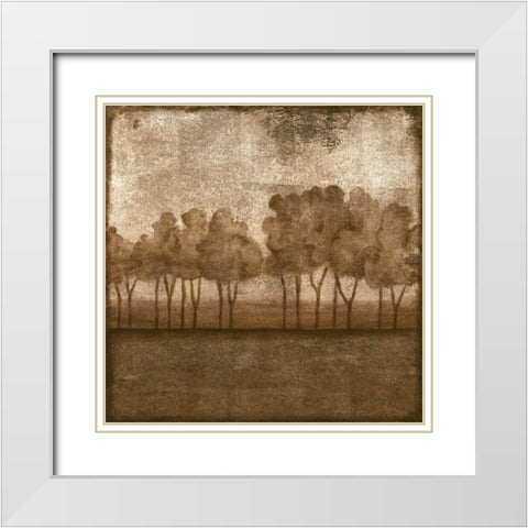 Trees at Dusk I White Modern Wood Framed Art Print with Double Matting by Slocum, Nancy