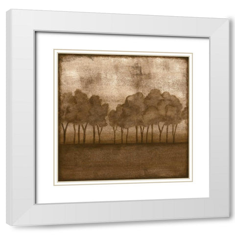 Trees at Dusk II White Modern Wood Framed Art Print with Double Matting by Slocum, Nancy