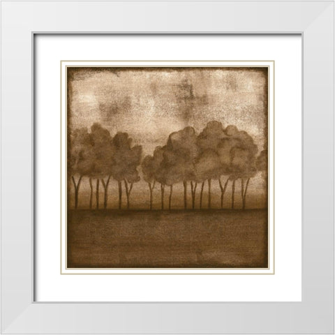 Trees at Dusk II White Modern Wood Framed Art Print with Double Matting by Slocum, Nancy