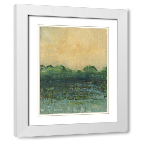 Viridian Marsh I White Modern Wood Framed Art Print with Double Matting by Holland, Julie
