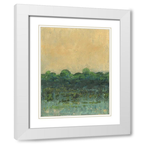 Viridian Marsh II White Modern Wood Framed Art Print with Double Matting by Holland, Julie