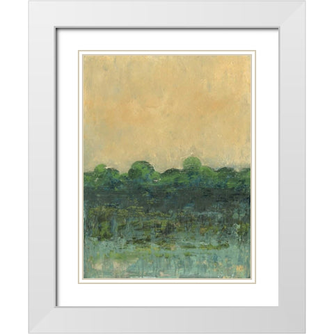 Viridian Marsh II White Modern Wood Framed Art Print with Double Matting by Holland, Julie