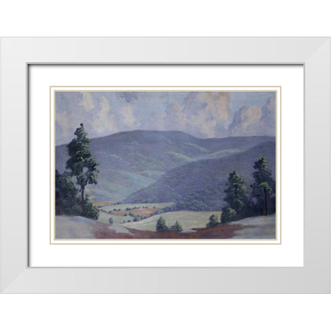 Summer White Modern Wood Framed Art Print with Double Matting by Stone, Walter King