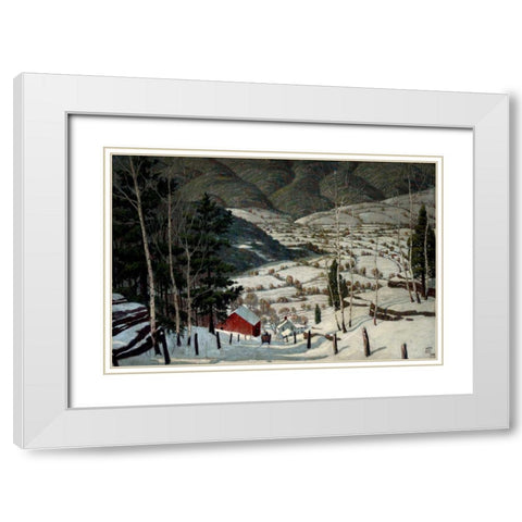Winter White Modern Wood Framed Art Print with Double Matting by Stone, Walter King