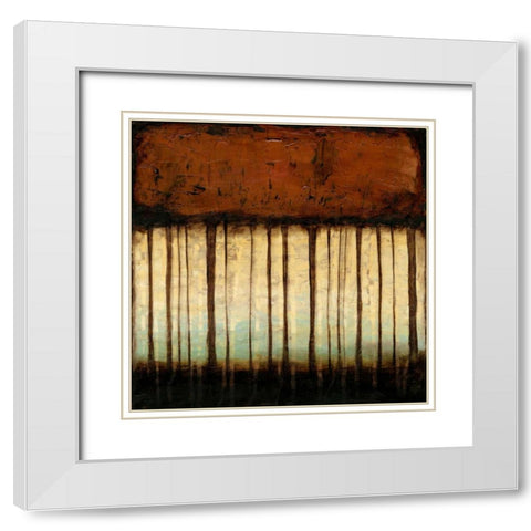 Autumnal Abstract III White Modern Wood Framed Art Print with Double Matting by Goldberger, Jennifer