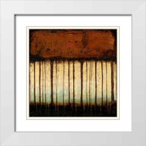 Autumnal Abstract III White Modern Wood Framed Art Print with Double Matting by Goldberger, Jennifer