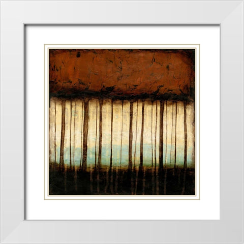 Autumnal Abstract IV White Modern Wood Framed Art Print with Double Matting by Goldberger, Jennifer