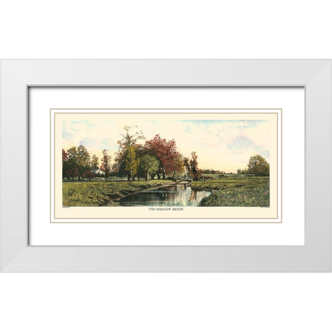 The Meadow Brook White Modern Wood Framed Art Print with Double Matting by Eaton, C. Harry